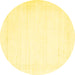 Round Solid Yellow Modern Rug, con2322yw