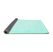 Sideview of Solid Turquoise Modern Rug, con2322turq