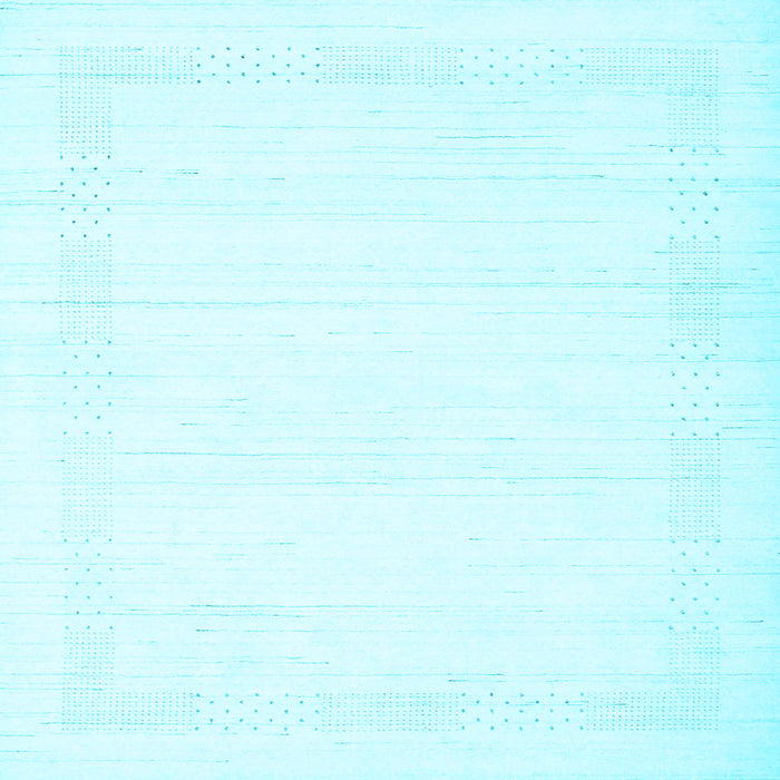 Square Machine Washable Solid Light Blue Modern Rug, wshcon2322lblu