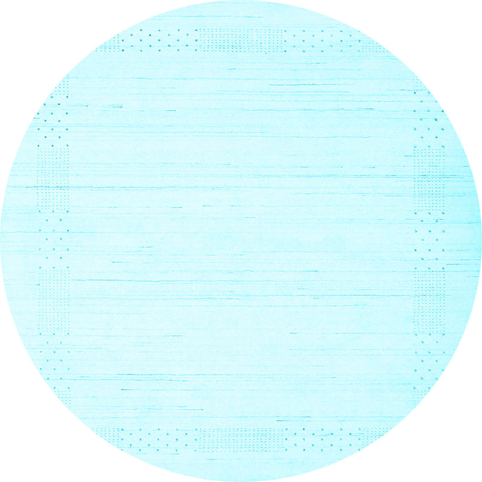 Round Machine Washable Solid Light Blue Modern Rug, wshcon2322lblu
