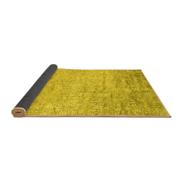 Sideview of Abstract Yellow Contemporary Rug, con2323yw