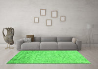 Machine Washable Abstract Green Contemporary Rug, wshcon2323grn