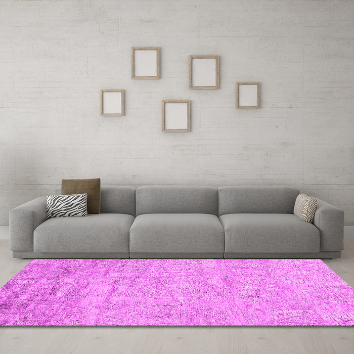 Machine Washable Abstract Pink Contemporary Rug in a Living Room, wshcon2323pnk