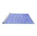 Sideview of Machine Washable Abstract Blue Contemporary Rug, wshcon2323blu