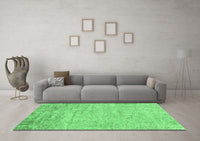 Machine Washable Abstract Emerald Green Contemporary Rug, wshcon2323emgrn