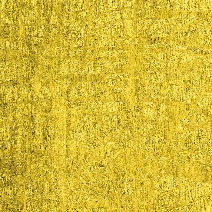 Square Machine Washable Abstract Yellow Contemporary Rug, wshcon2323yw