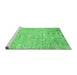 Sideview of Machine Washable Abstract Emerald Green Contemporary Area Rugs, wshcon2323emgrn