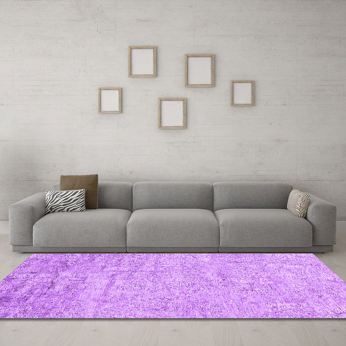 Machine Washable Abstract Purple Contemporary Area Rugs in a Living Room, wshcon2323pur