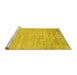 Sideview of Machine Washable Abstract Yellow Contemporary Rug, wshcon2323yw