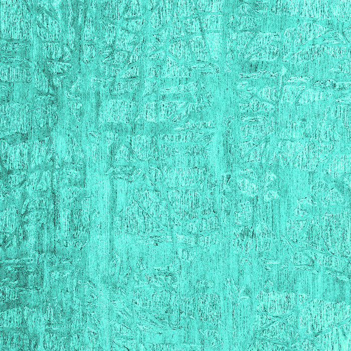 Square Machine Washable Abstract Turquoise Contemporary Area Rugs, wshcon2323turq
