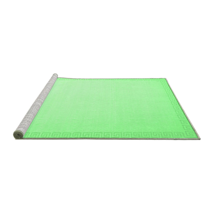 Sideview of Machine Washable Solid Emerald Green Modern Area Rugs, wshcon2324emgrn