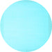 Round Machine Washable Solid Light Blue Modern Rug, wshcon2324lblu