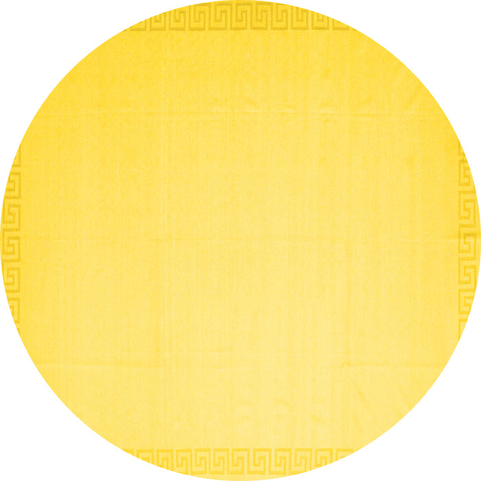 Round Solid Yellow Modern Rug, con2324yw