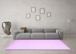 Machine Washable Solid Purple Modern Area Rugs in a Living Room, wshcon2324pur