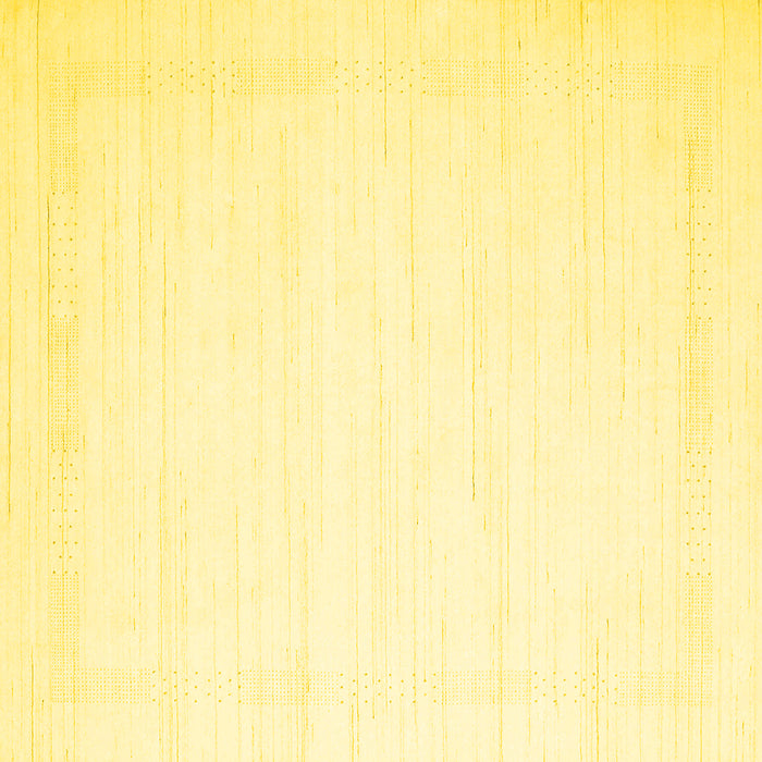 Square Machine Washable Solid Yellow Modern Rug, wshcon2325yw