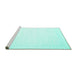 Sideview of Machine Washable Solid Turquoise Modern Area Rugs, wshcon2325turq