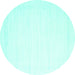 Round Solid Turquoise Modern Rug, con2325turq