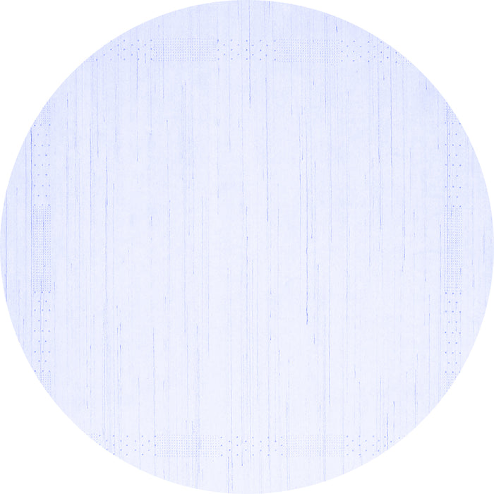 Round Machine Washable Solid Blue Modern Rug, wshcon2325blu