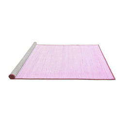 Sideview of Machine Washable Solid Pink Modern Rug, wshcon2325pnk