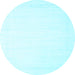 Round Solid Light Blue Modern Rug, con2325lblu