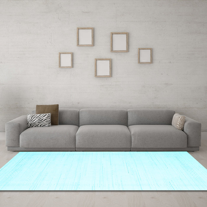 Machine Washable Solid Light Blue Modern Rug in a Living Room, wshcon2325lblu
