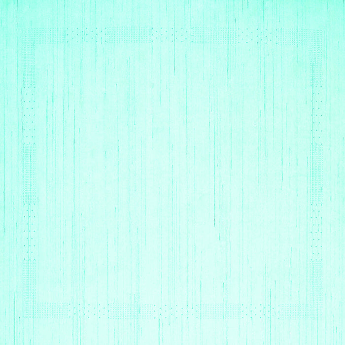 Square Machine Washable Solid Turquoise Modern Area Rugs, wshcon2325turq