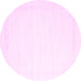 Round Solid Pink Modern Rug, con2325pnk