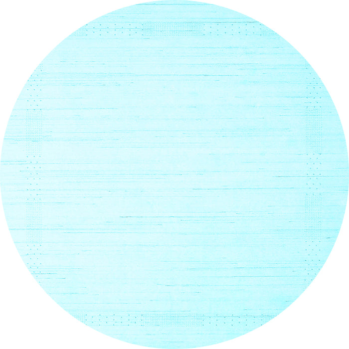 Round Machine Washable Solid Light Blue Modern Rug, wshcon2325lblu