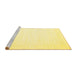 Sideview of Machine Washable Solid Yellow Modern Rug, wshcon2325yw