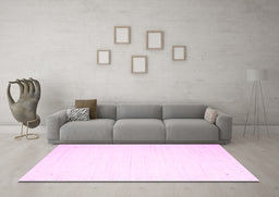 Machine Washable Solid Pink Modern Rug in a Living Room, wshcon2326pnk