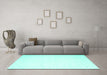 Machine Washable Solid Turquoise Modern Area Rugs in a Living Room,, wshcon2326turq