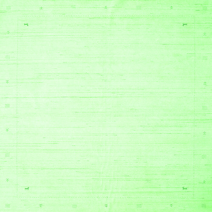 Serging Thickness of Solid Green Modern Rug, con2326grn