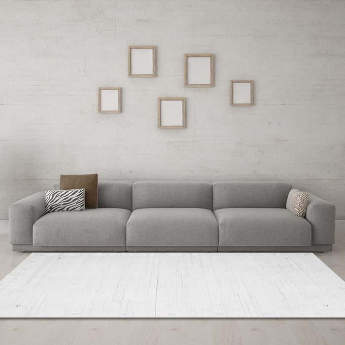 Machine Washable Solid Gray Modern Rug in a Living Room,, wshcon2326gry