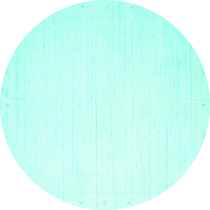 Round Solid Turquoise Modern Rug, con2326turq