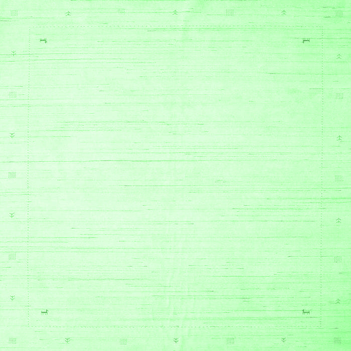 Square Machine Washable Solid Emerald Green Modern Area Rugs, wshcon2326emgrn