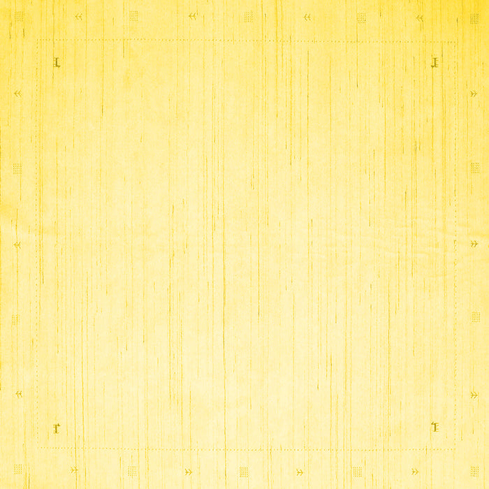 Square Solid Yellow Modern Rug, con2326yw