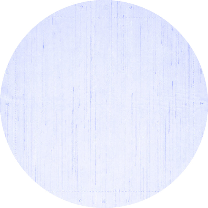 Round Machine Washable Solid Blue Modern Rug, wshcon2326blu