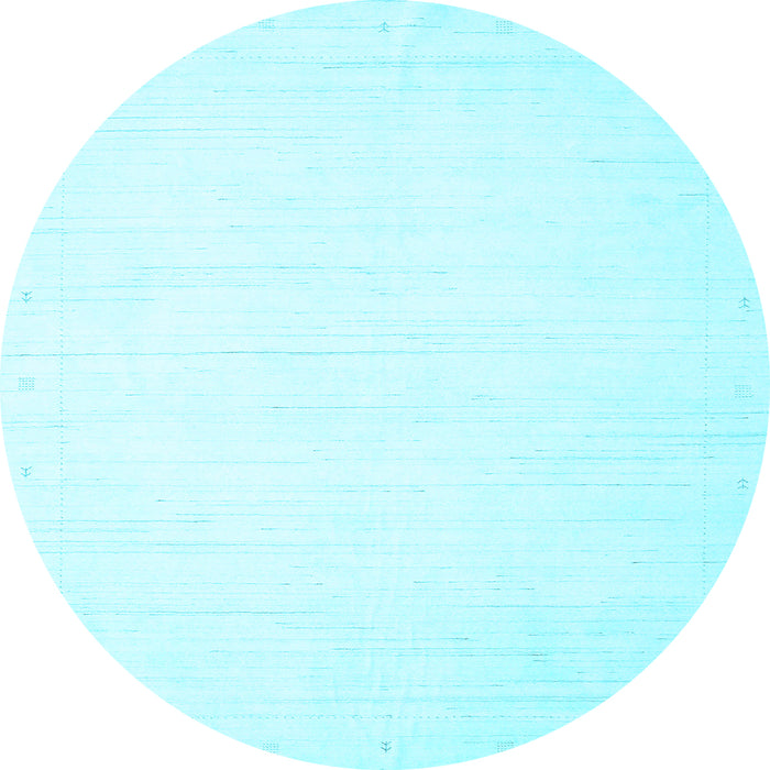 Round Solid Light Blue Modern Rug, con2326lblu