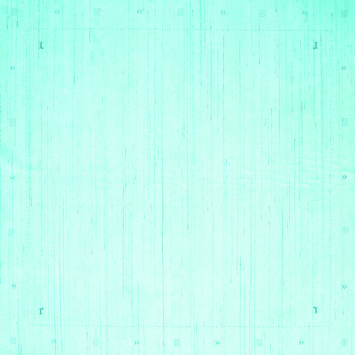 Square Machine Washable Solid Turquoise Modern Area Rugs, wshcon2326turq