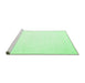 Sideview of Machine Washable Solid Emerald Green Modern Area Rugs, wshcon2326emgrn