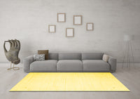 Machine Washable Solid Yellow Modern Rug, wshcon2326yw