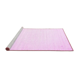 Sideview of Machine Washable Solid Pink Modern Rug, wshcon2326pnk