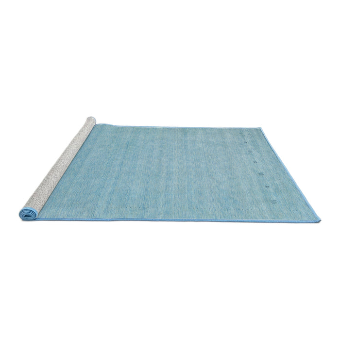 Serging Thickness of Machine Washable Contemporary LightSky Blue Rug, wshcon2327