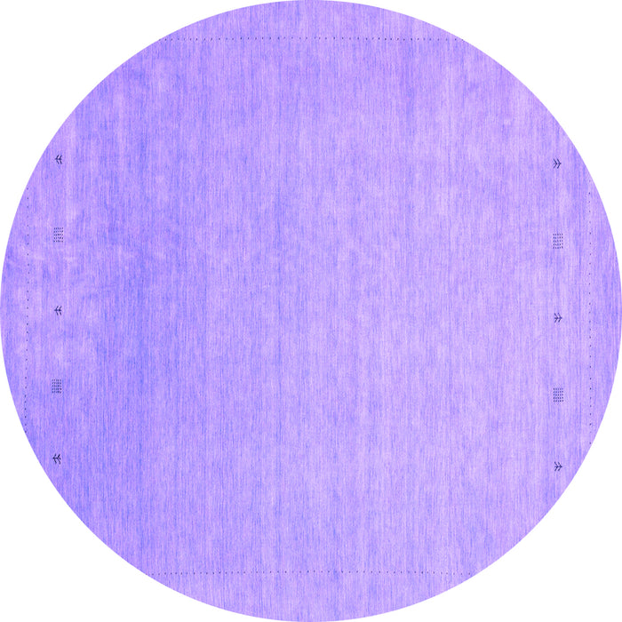 Round Machine Washable Abstract Purple Contemporary Area Rugs, wshcon2327pur