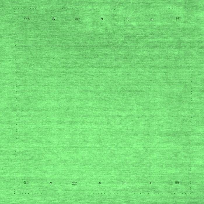 Square Machine Washable Abstract Emerald Green Contemporary Area Rugs, wshcon2327emgrn