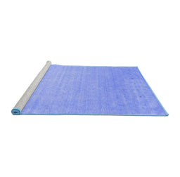 Sideview of Machine Washable Abstract Blue Contemporary Rug, wshcon2327blu