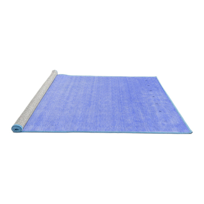 Sideview of Machine Washable Abstract Blue Contemporary Rug, wshcon2327blu