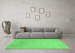 Machine Washable Abstract Emerald Green Contemporary Area Rugs in a Living Room,, wshcon2327emgrn