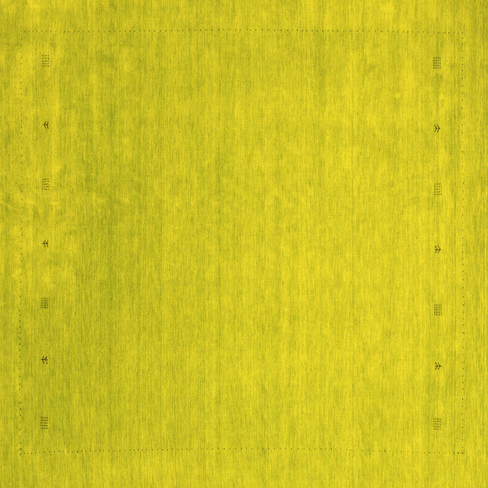 Square Abstract Yellow Contemporary Rug, con2327yw