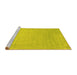 Sideview of Machine Washable Abstract Yellow Contemporary Rug, wshcon2327yw